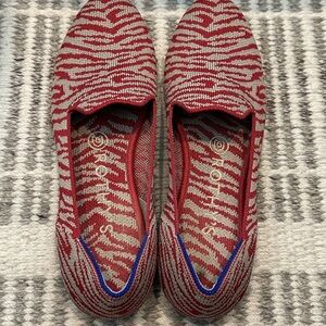 Rothy's Red and Cream Patterned Flats